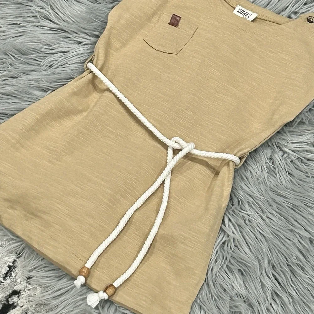 KIDWILD Organics Baby Girls Fawn Brown Organics Field Dress Size 12-18 Month NEW